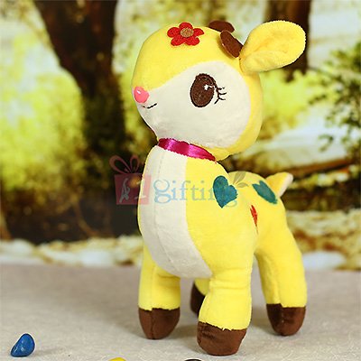 Deer Soft Toy in Yellow and White