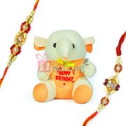 Exciting Elephant Stuffed Toy with 2 Rakhis