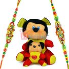 Pair of Stuffed Puppy Toy and 2 Fancy Rakhis