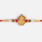 Swastik OM Kalash pearl and Beads Sandalwood Rakhi