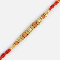 Sandalwood and Diamonds Linear Awesome Rakhi
