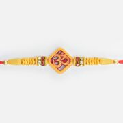 Square Shape Om Written Newly Design Auspicious Amazing Sandalwood Rakhi