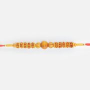 Elegant Handcrafted Sandalwood Beads Amazing Looking Liner Rakhi for Brother