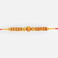 Elegant Handcrafted Sandalwood Beads Amazing Looking Liner Rakhi for Brother