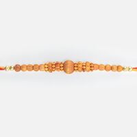 Sandalwood Beads in Mauli Thread Beautiful Looking Brother Rakhi