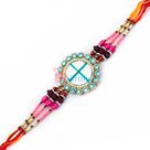 Illustrious Jaipuri glass Rakhi with colourful beads Rakhi