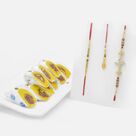 Splendid Rakhi Set of 3 with Kaju Raj Bahar