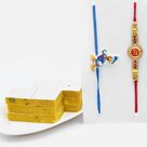 Donald Duck Kids Rakhi and Stunning OM Rakhi with Kaju Kesar Barfi