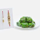Graceful Bhaiya-Bhabhi Rakhi Set with Kaju Anjeer Halwa