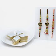 Magnificient Bhaiya-Bhabhi Rakhi with Tasty Kaju Katli