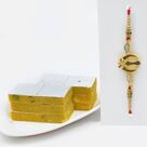 Auspicious Sikh Rakhi with Tasty  Kaju Kesar