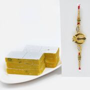 Auspicious Sikh Rakhi with Tasty Kaju Kesar