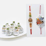 Beautiful AD work Rakhi Set with Kanha Kids Rakhi and Falavoursome Kaju Kalash