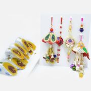 Designer Rakhi Set of 4 with Kaju Raj Bahar