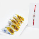 Ruby Rakhi with Mauli Thread and Divine Kaju Raj Bahar