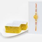 Golden Floral Designer Rakhi with Kaj Kesar