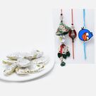 Rakhi Set of 3 for Family with Kaju Gujia