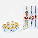 Beautiful Rakhi Set of 3 with Tasty Kaju Honey Dew