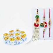 Beautiful Rakhi Set of 3 with Tasty Kaju Honey Dew