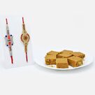 Diamonds Everywhere Rakhi Set of 2 with Besan Badam Chakki