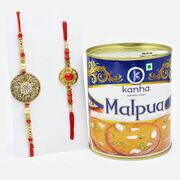 Charming Diamonds Rakhi Set of 2 with Tastyt Malpua