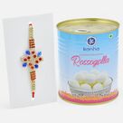 Beautiful Diamonds Everywhere Rakhi with Delicious and Fresh Kanha Rasgulla