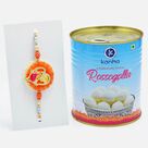 Majestic Ganpati Rakhi with Kanha Rasgulla