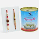 Authentic Rudraksha Rakhi Set of 2 with Rasgulla Sweet