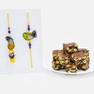 Delicious Anjeer Dryfruit with Maurya Rakhi Set for Bhaiya-Bhabhi
