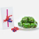 Delicious Kaju Anjeer Halwa with Amazing Spider-Man Rakhi Set for Kids