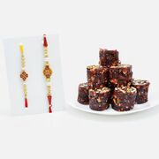 Sandalwood Rakhi Set of 2 with Khajoor Dryfruit