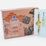 Kanha Choco Chips Cookies with Ganesha Brother Rakhi and Lumba Rakhi