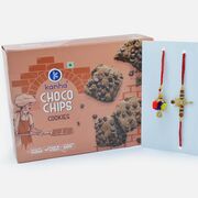 Choco Chips Cookies with Amazing Looking Bhaiya Bhabhi Rakhis