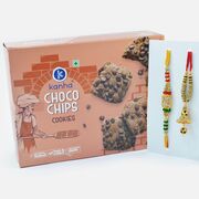 Awesome Sikh Rakhis with Lumba Jewel Rakhi and Kanha Choco Chips Cookies