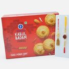 Rudraksha Bhai Rakhi and Jewel Bhabhi Rakhi with Kabul Badam Kanha Cookies