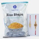 Aloo Bhujia Namkeen with Designer Beads Bhaiya Bhabhi Rakhis