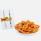 Crispy Masala Matri with Bheem Kid Rakhi and Auspicious Rakhi for Brother