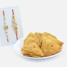 Delicious Crispy Savory Samose Matri with Pear and Jewel Brother Rakhis