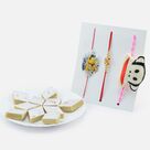 Two Rakhis for Kids and One Jewel Rakhi for Brother with Tasty Amazing Kaju Ki Katli Sweet