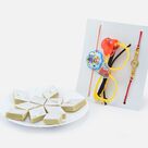 Two Kids Toys Matu Patlu Rakhis with Jewel Divine Rakhi for Brother and Kaju Katli Sweet