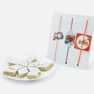 Tasty Branded Kaju Katli with Three Cartoon Rakhis for Kids