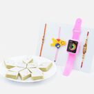 Two Toy Rakhis for Kids with Beaded Brother Rakhis and Tasty Kaju Katli Sweet