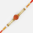 Amazing White Pearl and Rudraksha Thread Rakhi