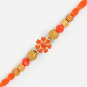 Elegant Look Golden Floral with Multi-Color Beads Dora Rakhi