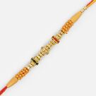 Sandalwood type Beads and Triple Jewel Thread Rakhi