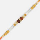 Central Ring Double Rudraksh Pearl Thread Rakhi