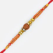 Auspicious Central Rudraksh with Cutting Beads and Diamonds Thread Rakhi