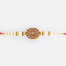 Bro Written Pearl in Sacred Mauli Thread Design Stunning Looking Thread Rakhi