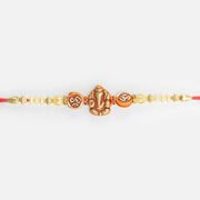 Shri Ganesha Murti and Om Written On Auspicious Stunning Looking Thread Rakhi