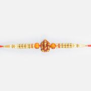 Shri Ganesha in Mid Attractive Looking Stunning Divine Thread Rakhi for Brother